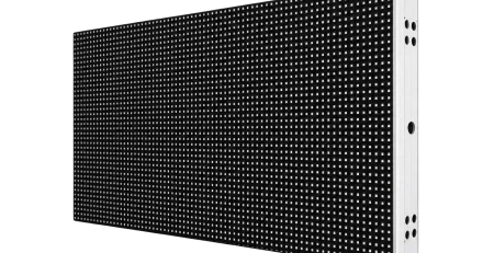 OZ Series 2 ft by 1 ft outdoor LED display cabinet, three-quarter view