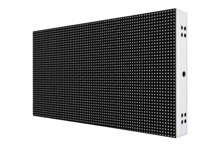 OZ Series 2 ft by 1 ft outdoor LED display cabinet, three-quarter view
